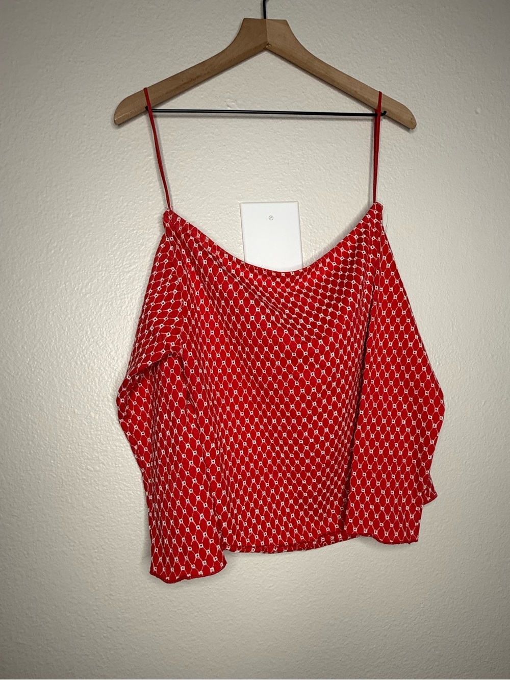 Free People Gia Eyelet Embroidered
Off the Shoulder Top in Red, size M - Picture 5 of 6